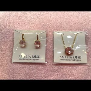 Amelia Rose rose gold necklace and earrings
